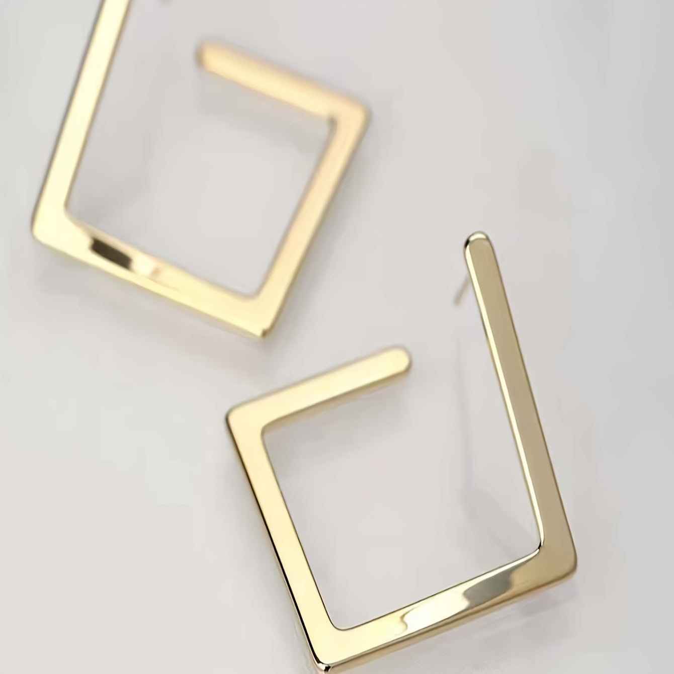 Elegant Geometric Square Stud Earrings, Minimalist Style Jewelry Accessory For Women