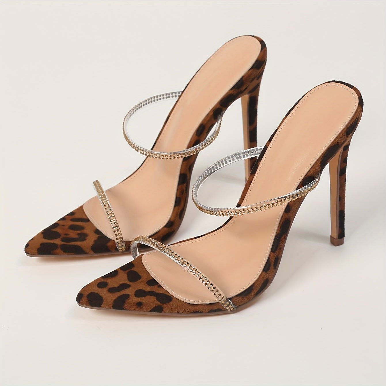 Leopard Print Strappy Stiletto Heels