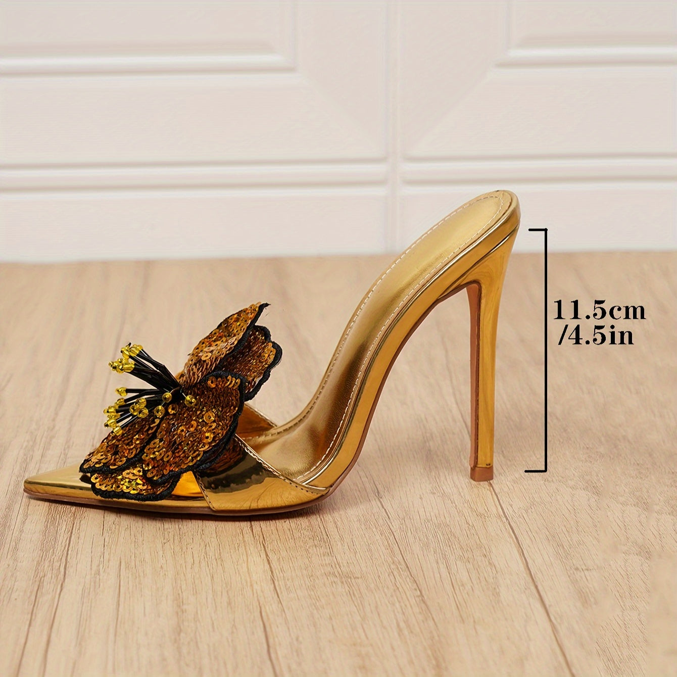 Sequins Decor Stiletto Heel