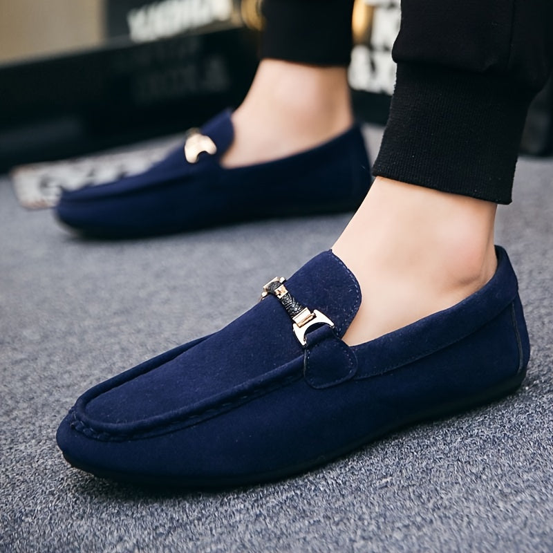 Men's Fashionable Loafer Shoes - Casual Street Style Slip-On Sneakers, Solid Color, Round Toe, All-Season Comfort, Suitable for Business and Casual Wear