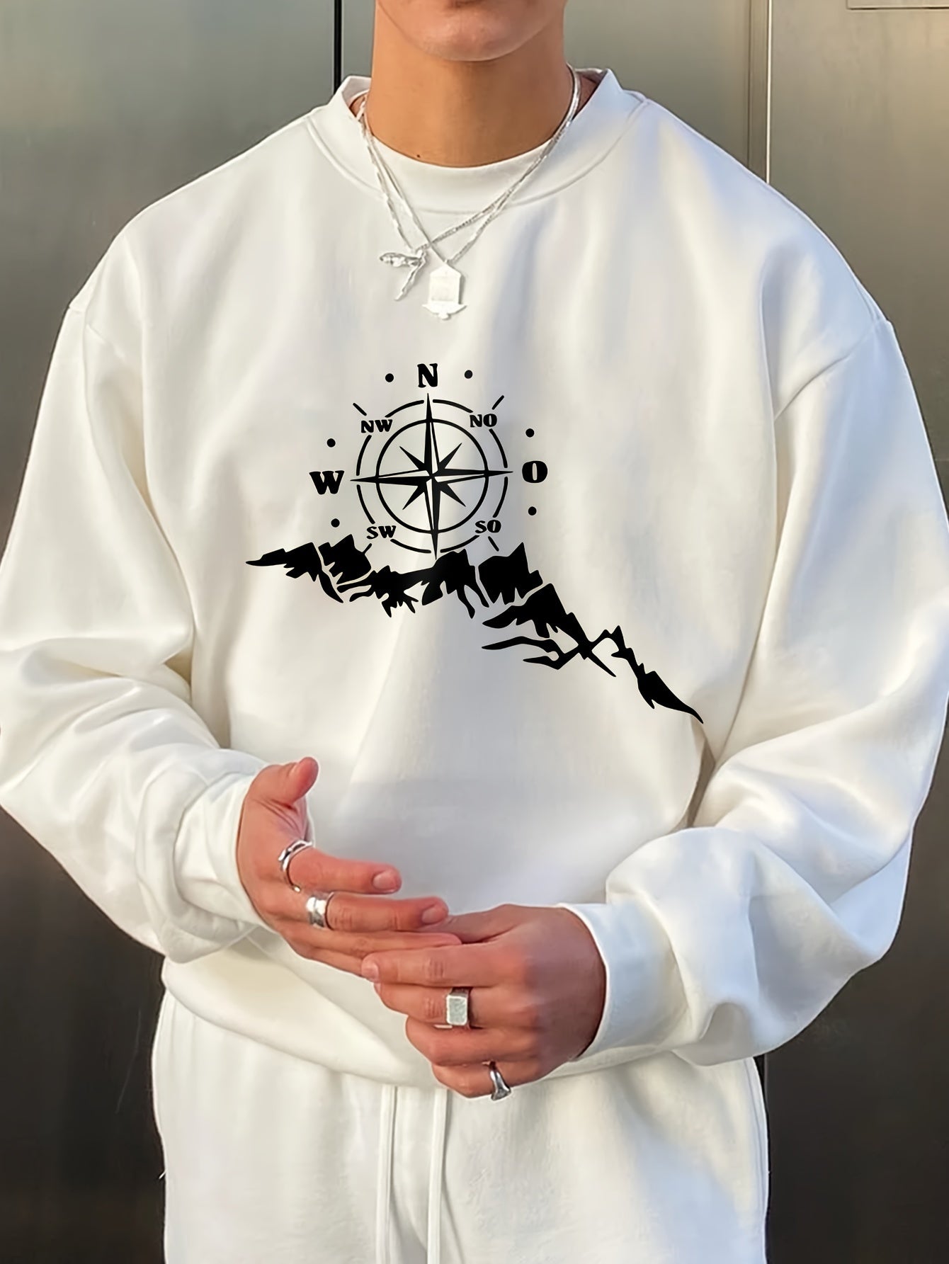 Compass Print Sweatshirt